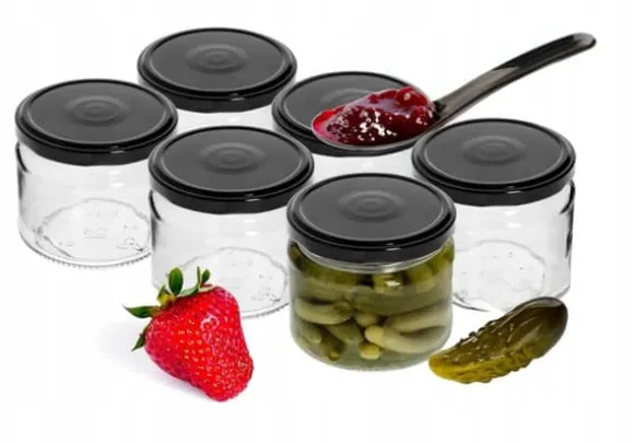 Konserveringsburkar med lock 6 st 330 ml