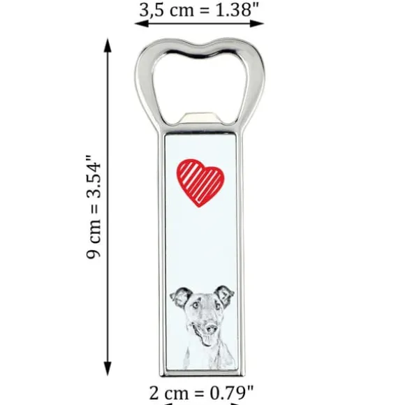 Korthårig foxterrier - flasköppnare med en hund, personlig kylöppnare, unik present till en man från Art-Dog