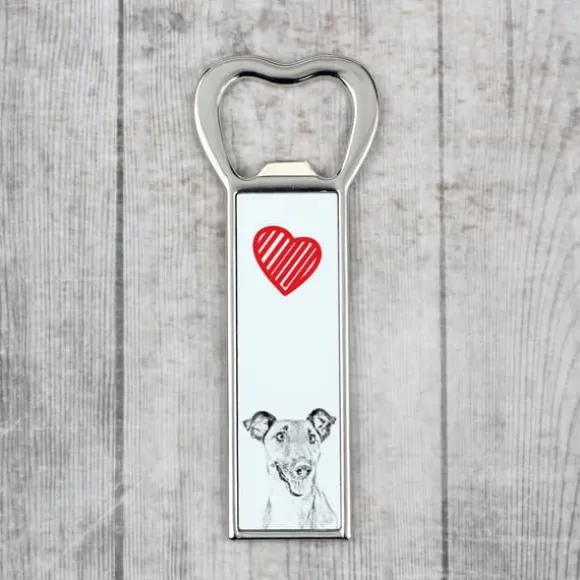 Korthårig foxterrier - flasköppnare med en hund, personlig kylöppnare, unik present till en man från Art-Dog