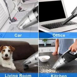 Kraftfull sladdlös handdammsugare, 30000 rpm 120W bildammsugare med USB-snabbladdning, 30 minuters arbetstid för våt och torr användning, bärbar hand | CDON