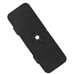 Kran Absorberande matta Tvättbar Återanvändbar Silikon Diskbänk Bänkskiva Vattenfångare för kök Badrum RV 61x14cm Svart