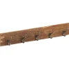 Kroklist med 5 krokar 100x2,5x15 cm massivt återvunnet trä
