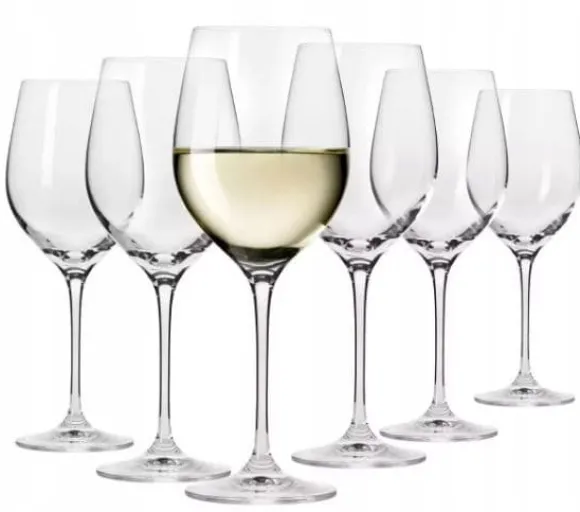 Krosno 6x430ml glas för VIT RÖTT VIN KRISTALLINT GLAS NICE