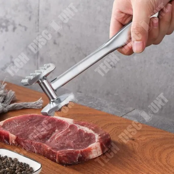 Köttklubba - TECH DISCOUNT - Dubbelsidig modell - Zinklegering - Rutschfri handtag - Modern design