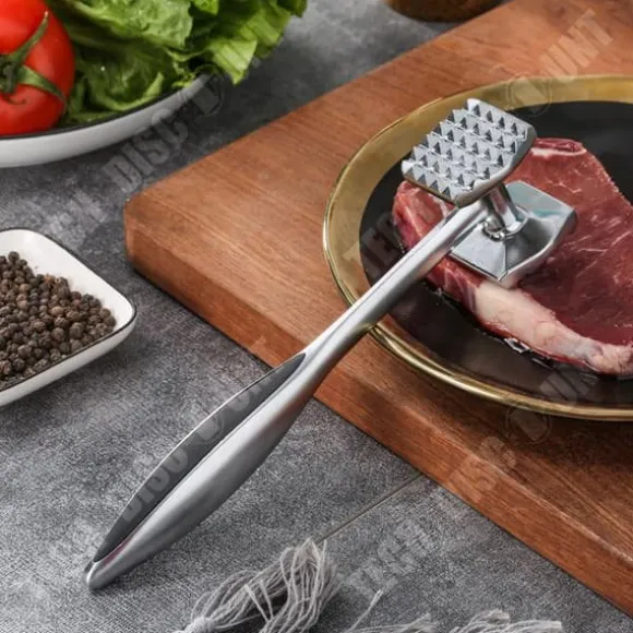 Köttklubba - TECH DISCOUNT - Dubbelsidig modell - Zinklegering - Rutschfri handtag - Modern design