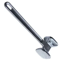 Köttmörningsmaskin i aluminiumlegering, rund, silver, ergonomisk köttklubba för köksbiff