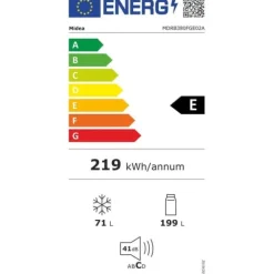 Kylskåp med frys Midea 270L Steel MDRB380FGE02A