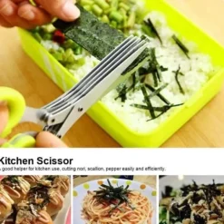5-lagers kökssax i rostfritt stål för mat Strimlad strimlad schalottenlök Sushi Örtsax (Gul)[250]