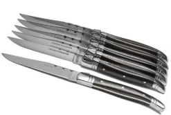 Laguiole Heritage stekknivar 6 st Svart