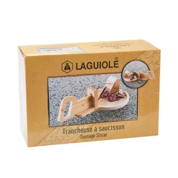 LAGUIOLE - Skivare för Korv och Charkuterier med Fat - gummiträ - brun