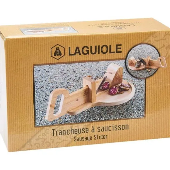 LAGUIOLE - Skivare för Korv och Charkuterier med Fat - gummiträ - brun