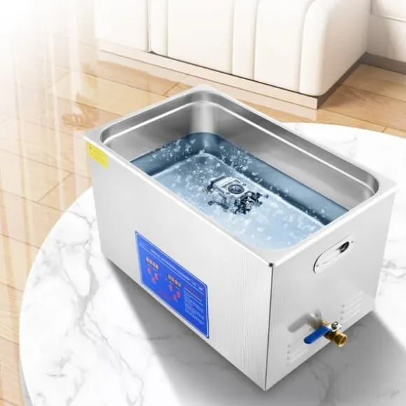 30L 100A Ultrasonisk rengöringsmaskin med värme 600W i rostfritt stål för glasögon, smycken, tandproteser, mynt m.m. (30L)