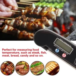 LCD digital kötttermometer med hopfällbar sond kök matlagning BBQ grill temperaturmätare