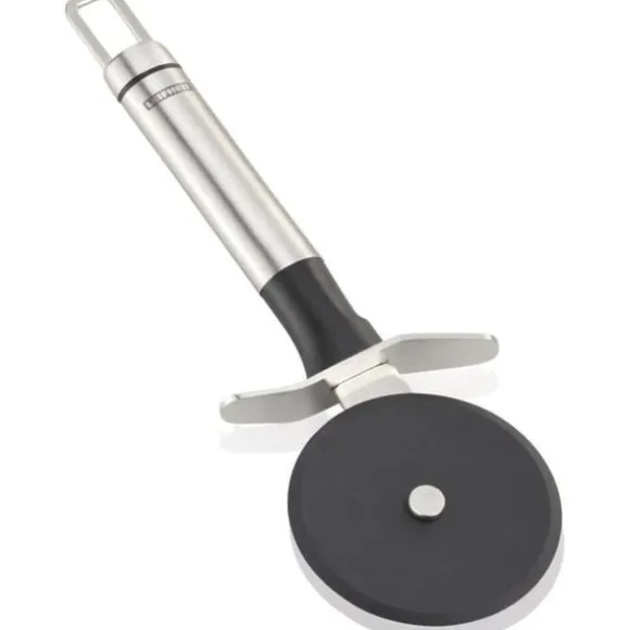 Leifheit ProLine 3128 pizzaskärare, pizzaskärare i rostfritt stål med nylonhjul för repfri skärning, ovalt handtag