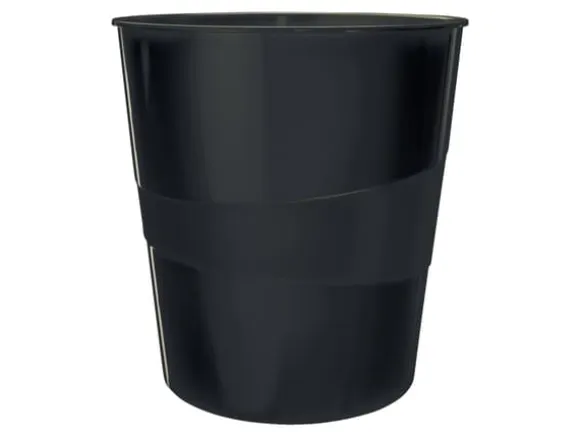 Leitz WOW - Avfallskorg - 15 L - handtag - polypropylen (PP) - svart