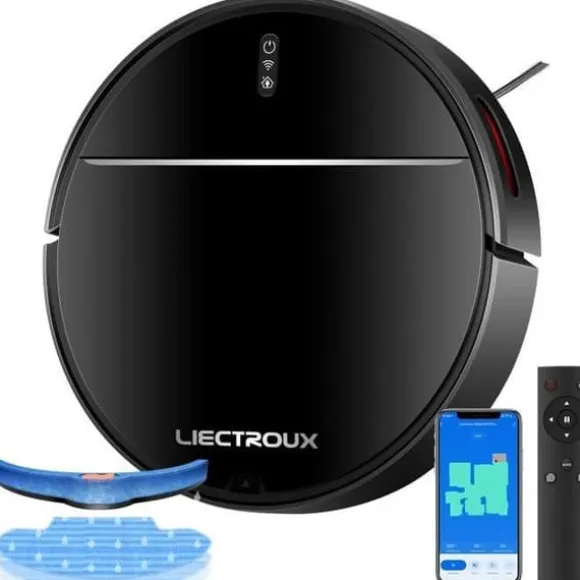 LIECTROUX M7S PRO - Ansluten robotdammsugare - 3000 Pa - Kartnavigering - Autonomi 120 min - 4400mAh batteri
