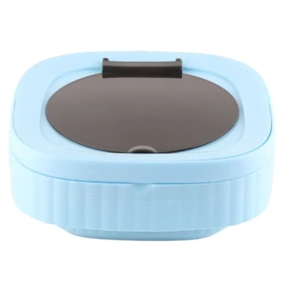Liten hopfällbar tvättmaskin TPE och PP 100‑240V Inbyggd dehydrator 6L Mini Bärbar Hinkbricka för Underkläder Strumpa Blå US Plugg