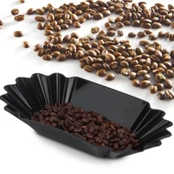 Livsmedelskvalitet PP-plast Kaffebönor Provbricka Display Tallrik Behållare Hem Kök Tillbehör Svart