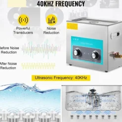 6,5L 40KHz ultraljudsrengörare med värmare, djuprengöring, justerbar temperatur och tid, lämplig för kommersiellt och hushållsbruk