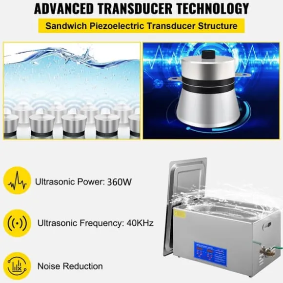 15L 40kHz 360W digital ultraljudsrengörare, djuprengöring, justerbar tid/temperatur, humaniserad design, bred applikation
