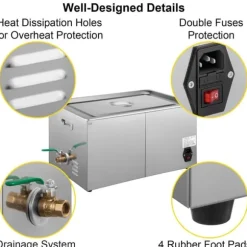 3L 40kHz 120W digital ultraljudsrengörare, djuprengöring, justerbar tid/temperatur, humaniserad design, bred applikation