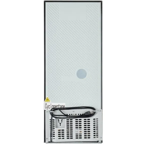106L Mini-Kylskåp, 60L kyl + 46L frys, 7 temperaturer, Silverdörr, LED-ljus, Justerbara hyllor, 166 kWh/år