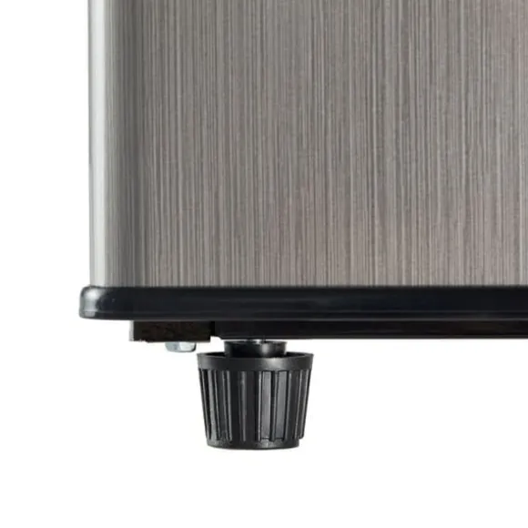 106L Mini-Kylskåp, 60L kyl + 46L frys, 7 temperaturer, Silverdörr, LED-ljus, Justerbara hyllor, 166 kWh/år