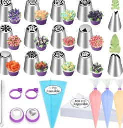 Lollanda 14-delars Spritspåse & Munstyckeset, Tyllset, spritstyllar- Cake tool