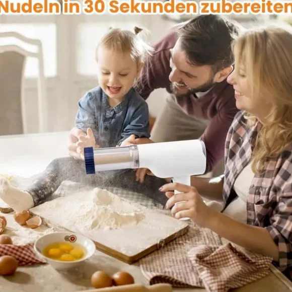 Lollanda Elektrisk Idiyappam och pastamaskin, handhållen trådlös pastapressar, 6-i-1 automatisk pastamaskin