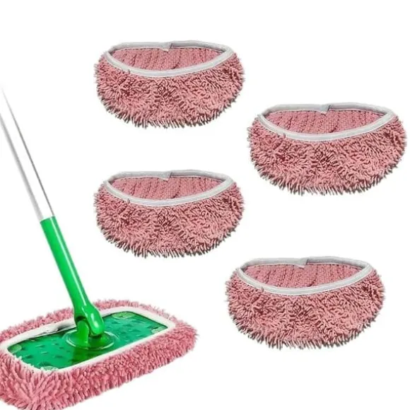 Lollanda Ersättande Tygskydd för Swiffer Mopp 4-pack – Återanvändbara Mopptorkar för Våt och Torr Rengöring