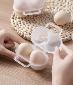 Lollanda Äggförvaring 2-pack 2-fack, Praktisk äggförvaring – Portabel, PP-material, för picknick och vandring