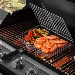 Lollanda Hopfällbar Grillkorg 46.5x32 cm, Rostfritt Stål Grillkorg – för camping och utomhus, för fisk, grönsaker och kött