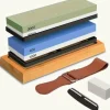 Lollanda Slipsten Kit för Knivslipning / Slipblock - 400/1000/3000/8000 Knivslip