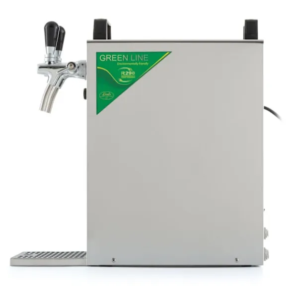 öltapp Kontakt 40/K 2-linjers torrkylningsenhet av rostfritt stål, 50 liter/h, med membranpump, Green Line, KEG:Type M, KEG 2:Type G