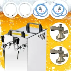 öltapp Kontakt 40/K 2-linjers torrkylningsenhet av rostfritt stål, 50 liter/h, med membranpump, Green Line, KEG:Type G, KEG 2:Type D
