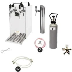 Öltapp- kontakt 40 2-sidigt torrkylare, kontinuerlig kylare 50 liter / h, inkl. Dispenserspelare, Green Line, KEG:Type D, KEG 2:5 liters adapter
