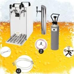 Öltapp- kontakt 40 2-sidigt torrkylare, kontinuerlig kylare 50 liter / h, inkl. Dispenserspelare, Green Line, KEG:5 liters adapter, KEG 2:NC Adapter | CDON