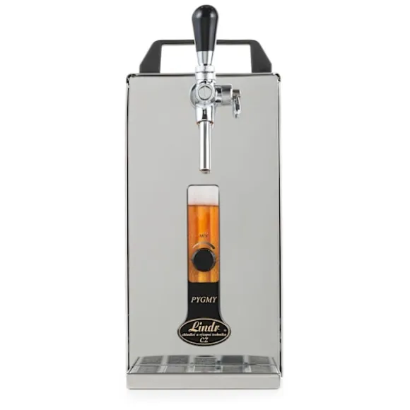 Öltapp, öldispenser, ölmaskin, ölautomat, ölkylare PYGMY 25 / K med membranpump, 1-rads torrkylare av rostfritt stål, 35 liter/h, Green Line