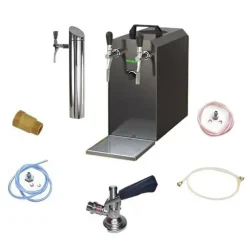 Öltapp STREAM 50K med luftpump, ölväska, genomströmningskylare 2-radig torr svalare, upp till 55 liter / h, KEG:5 liters adapter, KEG 2:KeyKeg