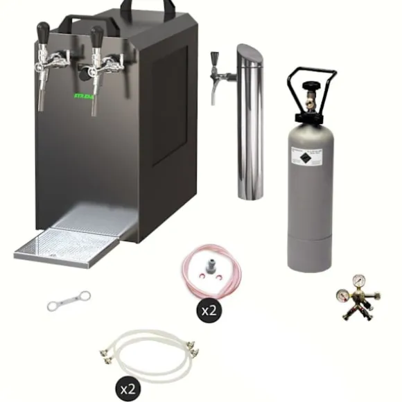 Öltapp - STREAM 80 ölväska, genomströmningskylare, 2-rads torrkylare, KEG:5 liters adapter, KEG 2:utan