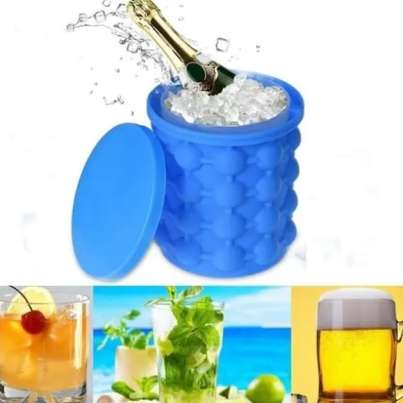 Magic Ice Cube Tray Fathink Fat Hållbar silikonishink Ishink Ice Cube Maker Blue@H4