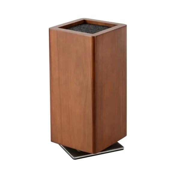 Magnetiskt Knivblock - Köksknivställ - 360° Roterande - Utan Knivar - 11×11×24,6 cm - Plommonfärgad