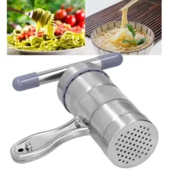 Manuell nudelpress i rostfritt stål med pastapress och 5 formhuvuden för kök