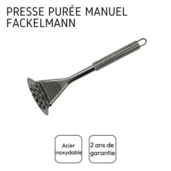 Manuell potatispress och gaffel med 3 tänder för potatis Fackelmann