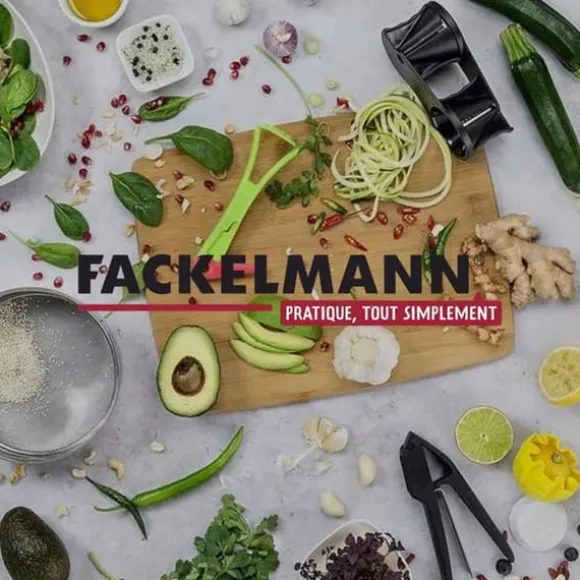 Manuell potatispress och gaffel med 3 tänder för potatis Fackelmann