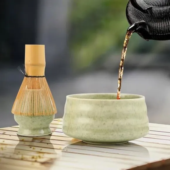 Matcha Kit-Kit Matcha-Matcha Set-5 delar, med matcha visp, matcha sked, matcha skål, skedhållare, matcha sikt.