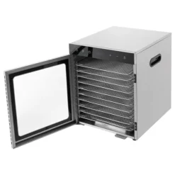 Matdehydrator, 800W, 36L kapacitet, 10 brickor, temperaturintervall 30-90 °C, dimensioner 34,5 cm x 35 cm x 43 cm