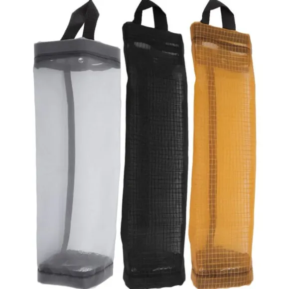 Matkassehållare Stor kapacitet Slitstark polyester Transparent utrymmesbesparande papperskorgshållare för hemkök Gul
