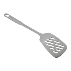 Matlagningssked Rostsäker Smidigt 304 rostfritt stålspatel Halkbeständigt handtag Matlagningssked för hemköksstål (med hål)