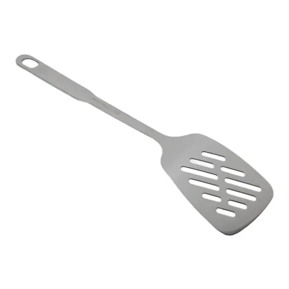 Matlagningssked Rostsäker Smidigt 304 rostfritt stålspatel Halkbeständigt handtag Matlagningssked för hemköksstål (med hål)